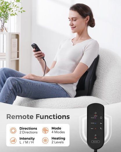 Boriwat Back Massager with Heat, 3D Kneading Massage Pillow for Back, Neck, Shoulder, Leg Pain Relief Deep Tissue, Gifts for Women Men Mom Dad